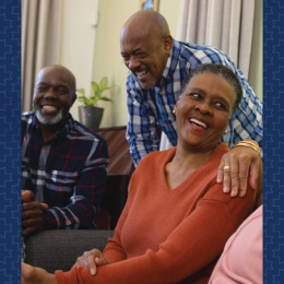 From resident gatherings to everyday hellos, community is at the heart of everything we do. ? Three residents sitting on a couch, smiling and laughing together at King's Reserve Sterling apartments in Sterling, VA.