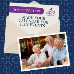 an image and a letter advertising July events